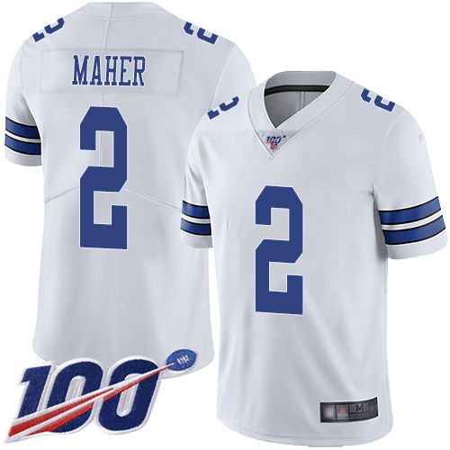 Men Dallas Cowboys Limited White Brett Maher Road 2 100th Season Vapor Untouchable NFL Jersey
